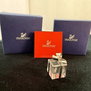 SWAROVSKI Crystal Present Silver Figure w/Box